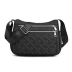 Women's Water-Resistant Multi-Pocket Crossbody Bag - Black