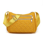 Women's Water-Resistant Multi-Pocket Crossbody Bag - Yellow