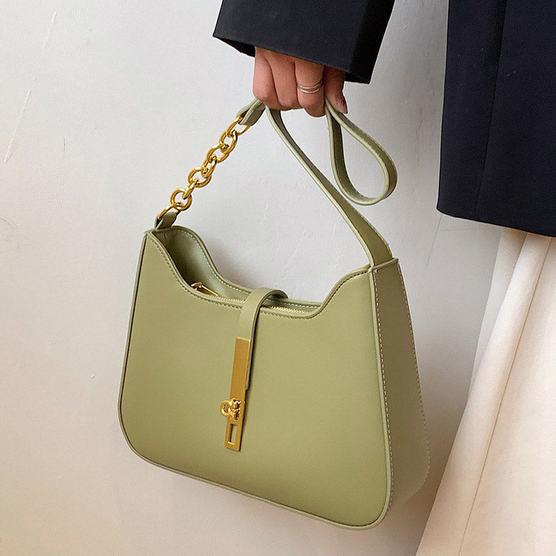 Women's Vegan Leather Shoulder Bag with Chain Strap – Allia - Beverfield