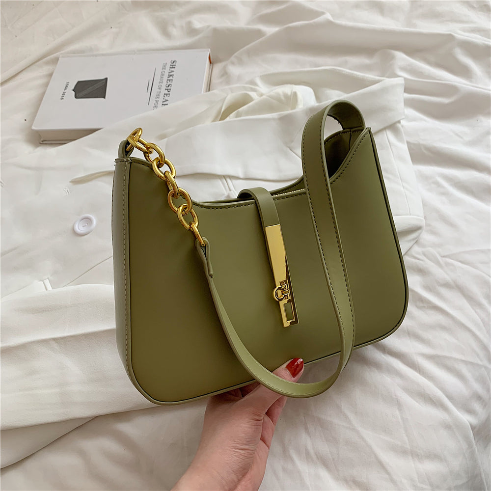 Women's Vegan Leather Shoulder Bag with Chain Strap – Allia - Beverfield