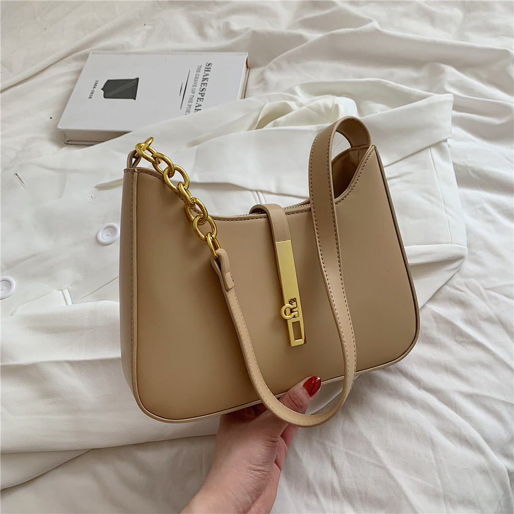 Women's Vegan Leather Shoulder Bag with Chain Strap – Allia - Beverfield