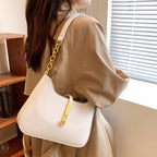 Women's Vegan Leather Shoulder Bag with Chain Strap – Allia - Beverfield
