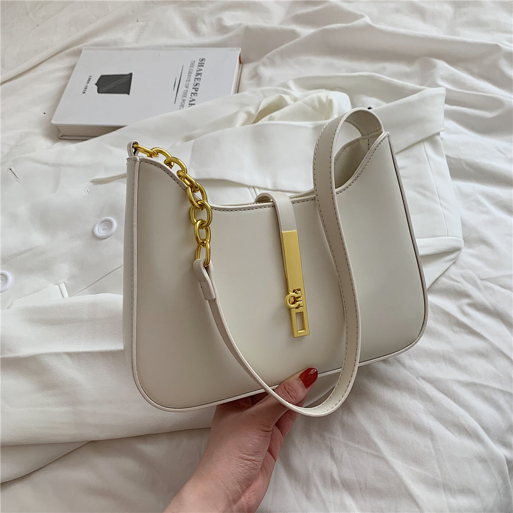 Women's Vegan Leather Shoulder Bag with Chain Strap – Allia - Beverfield