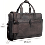 Full-Grain Leather Laptop Briefcase with Trolley Sleeve – 15 to 18 Inch - Beverfield