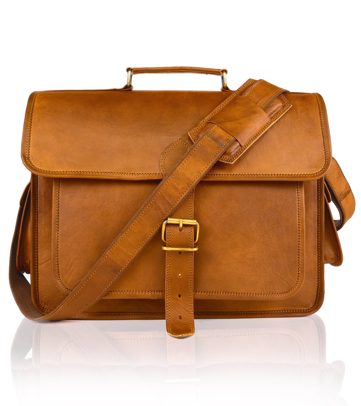 Full-Grain Leather Office Laptop Messenger Bag – 14 to 17 Inch - Beverfield