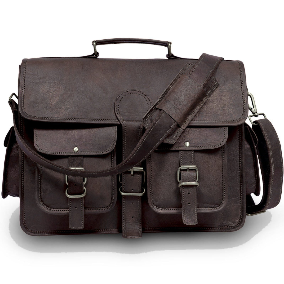 Full-Grain Leather Laptop Messenger Bag – 16 & 18 Inch - Beverfield