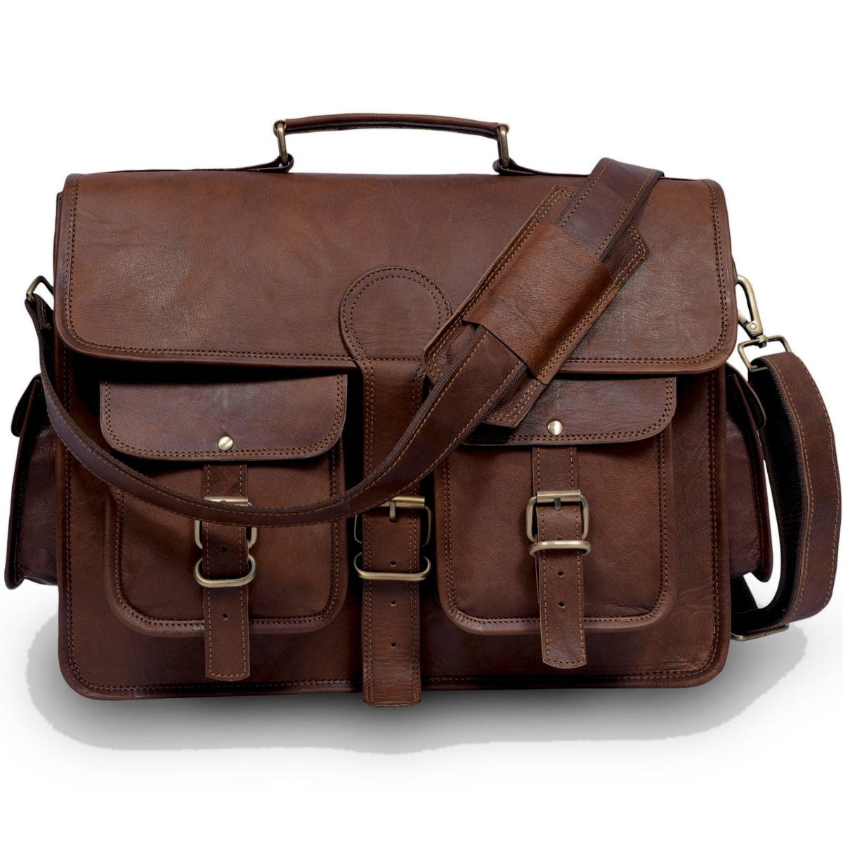 Full-Grain Leather Laptop Messenger Bag – 16 & 18 Inch - Beverfield