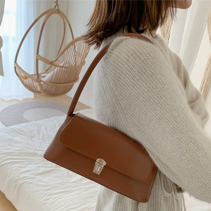Women's Vintage Vegan Leather Shoulder Handbag – Lunelle - Beverfield