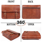 Full-Grain Leather Laptop Satchel with Single Buckle – 14 to 17 Inch - Beverfield