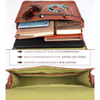 Full-Grain Leather Laptop Satchel with Single Buckle – 14 to 17 Inch - Beverfield
