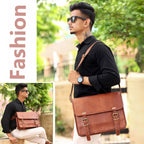 Full-Grain Leather Laptop Satchel with Single Buckle – 14 to 17 Inch - Beverfield