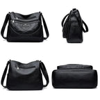 Women's Faux Leather Crossbody Bag with Multiple Zipper Pockets