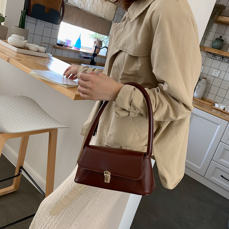 Women's Vintage Vegan Leather Shoulder Handbag – Lunelle - Beverfield