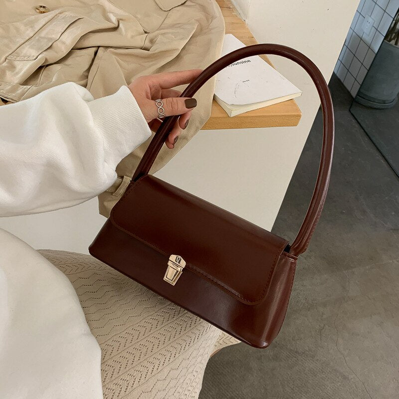 Women's Vintage Vegan Leather Shoulder Handbag – Lunelle - Beverfield