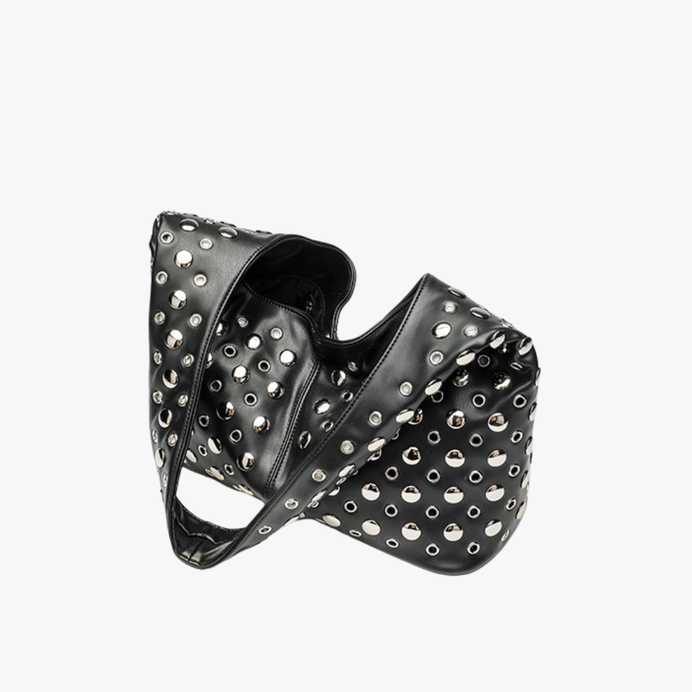 Women's Studded Vegan Leather Hobo Bag – Molly - Beverfield