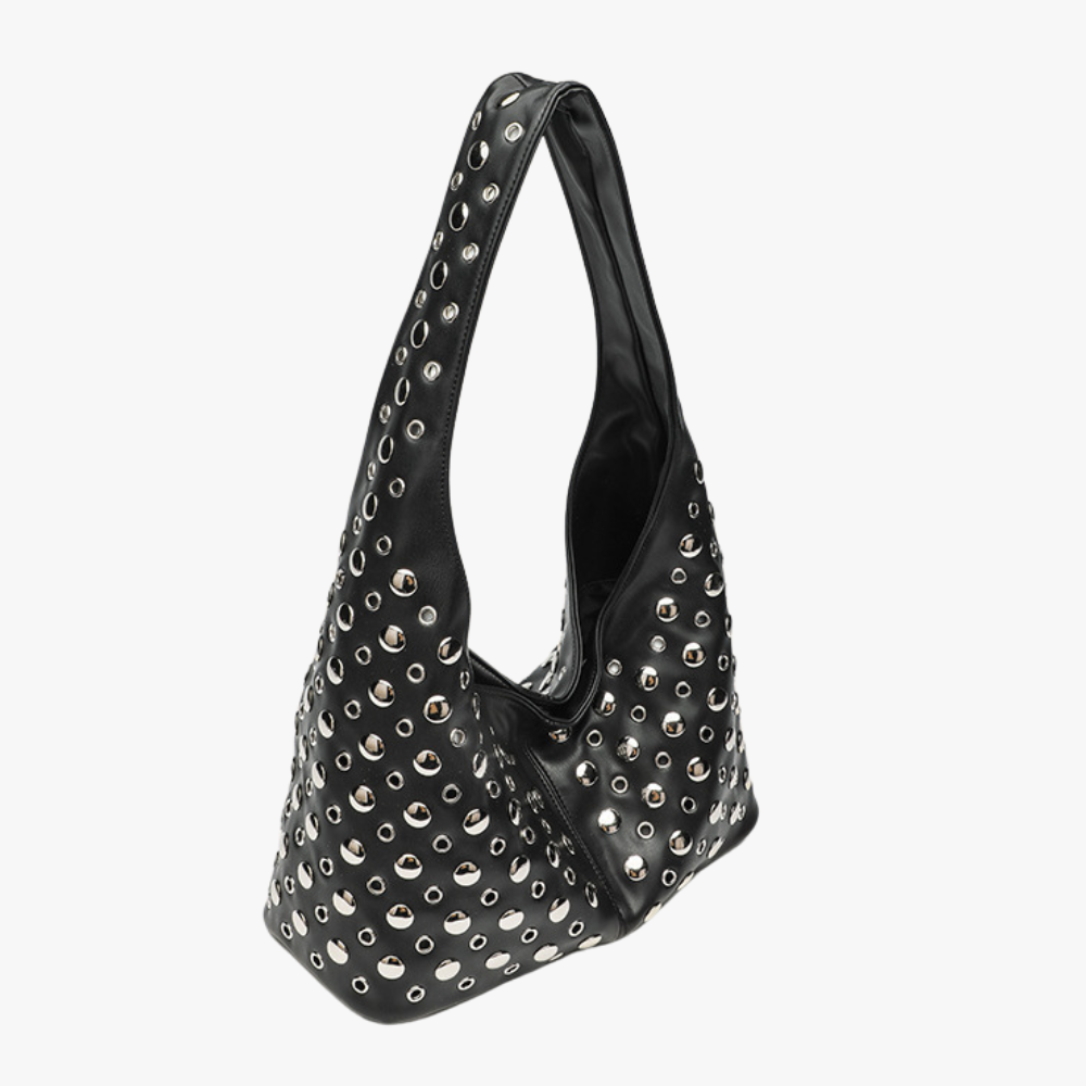 Women's Studded Vegan Leather Hobo Bag – Molly - Beverfield