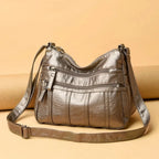 Women's Faux Leather Multi-Pocket Crossbody Bag