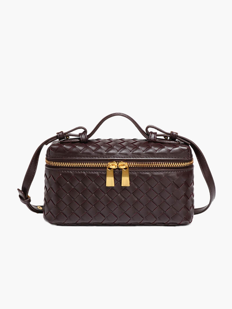Women's Woven Evening Handbag with Gold-Tone Hardware - Beverfield