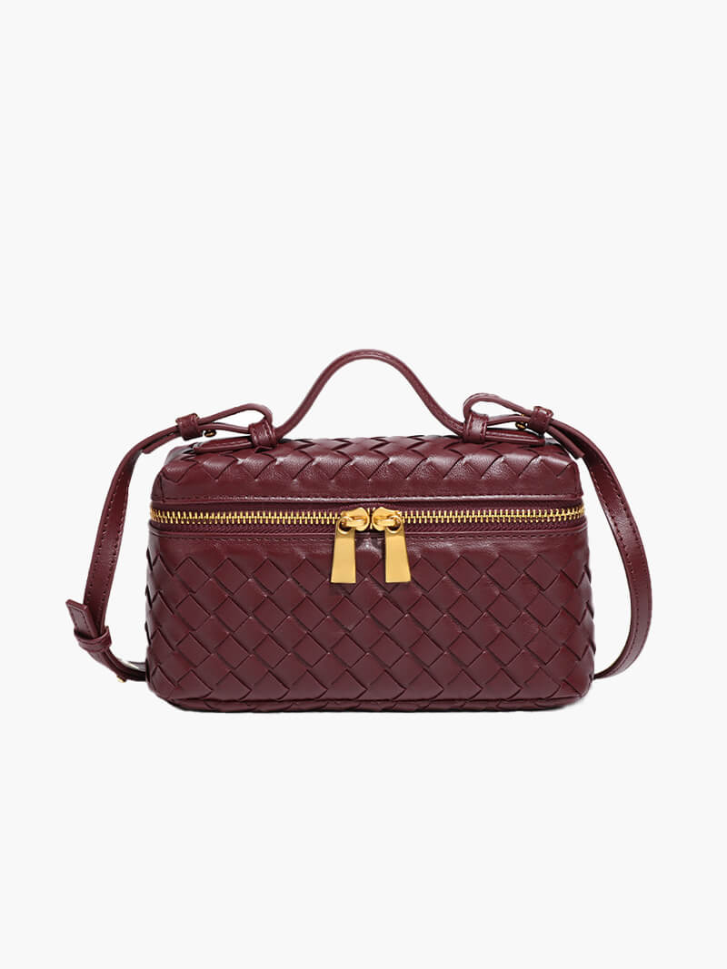 Women's Woven Evening Handbag with Gold-Tone Hardware - Beverfield