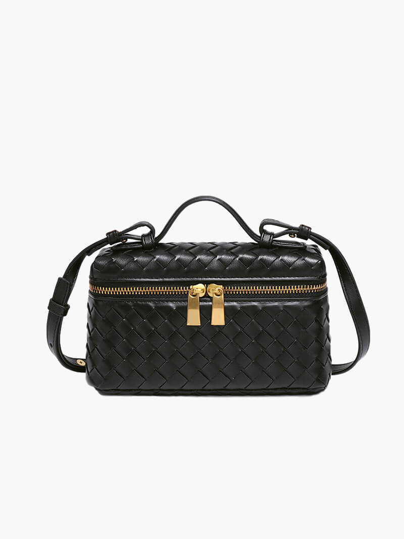 Women's Woven Evening Handbag with Gold-Tone Hardware