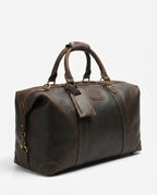 Chocolate Brown Full-Grain Leather Duffle Bag – 30L - Beverfield