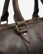 Chocolate Brown Full-Grain Leather Duffle Bag – 30L - Beverfield