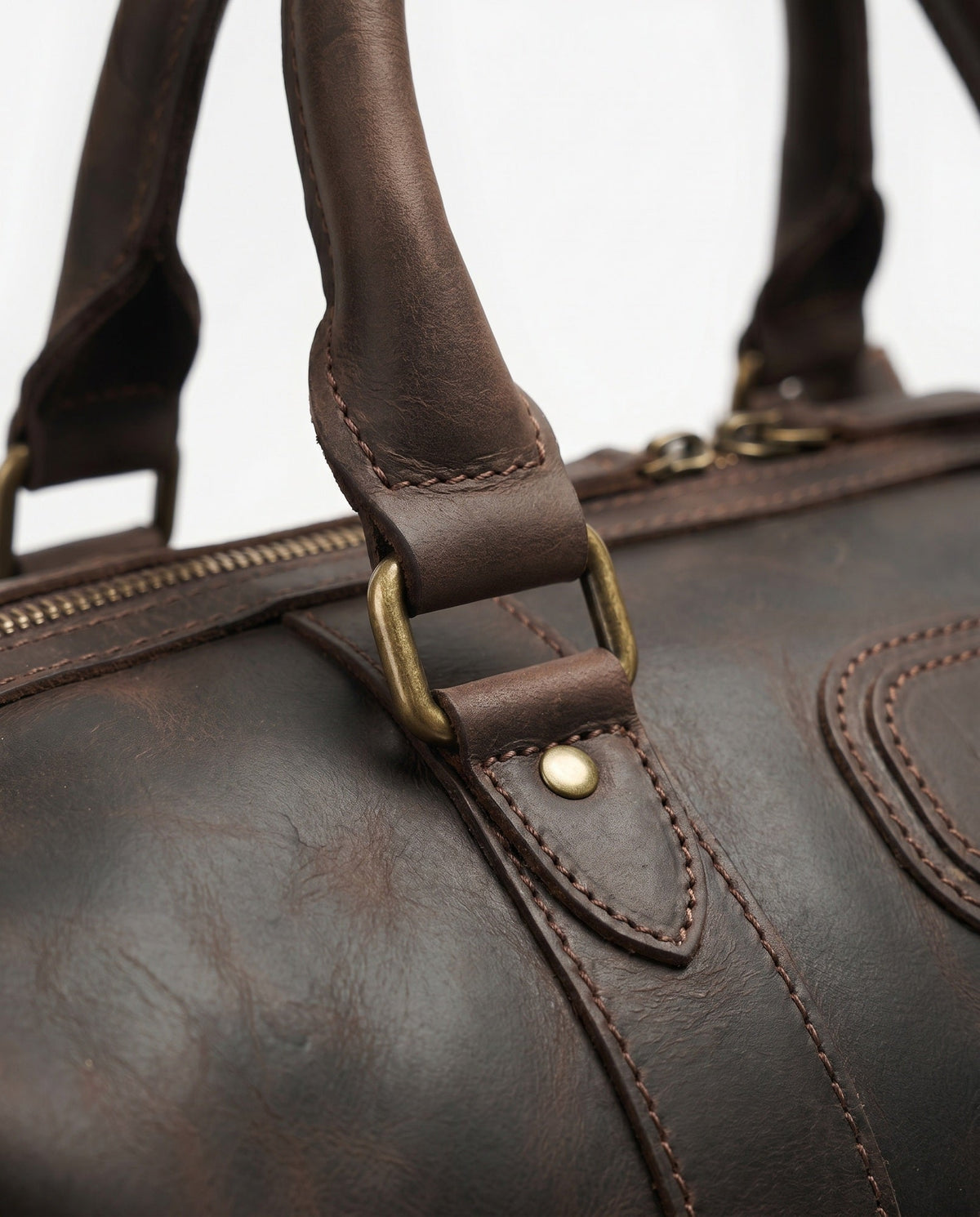 Chocolate Brown Full-Grain Leather Duffle Bag – 30L - Beverfield