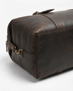 Chocolate Brown Full-Grain Leather Duffle Bag – 30L - Beverfield