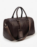 Espresso Pebbled Leather Weekender Duffle Bag – 26L - Beverfield