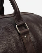 Espresso Pebbled Leather Weekender Duffle Bag – 26L - Beverfield