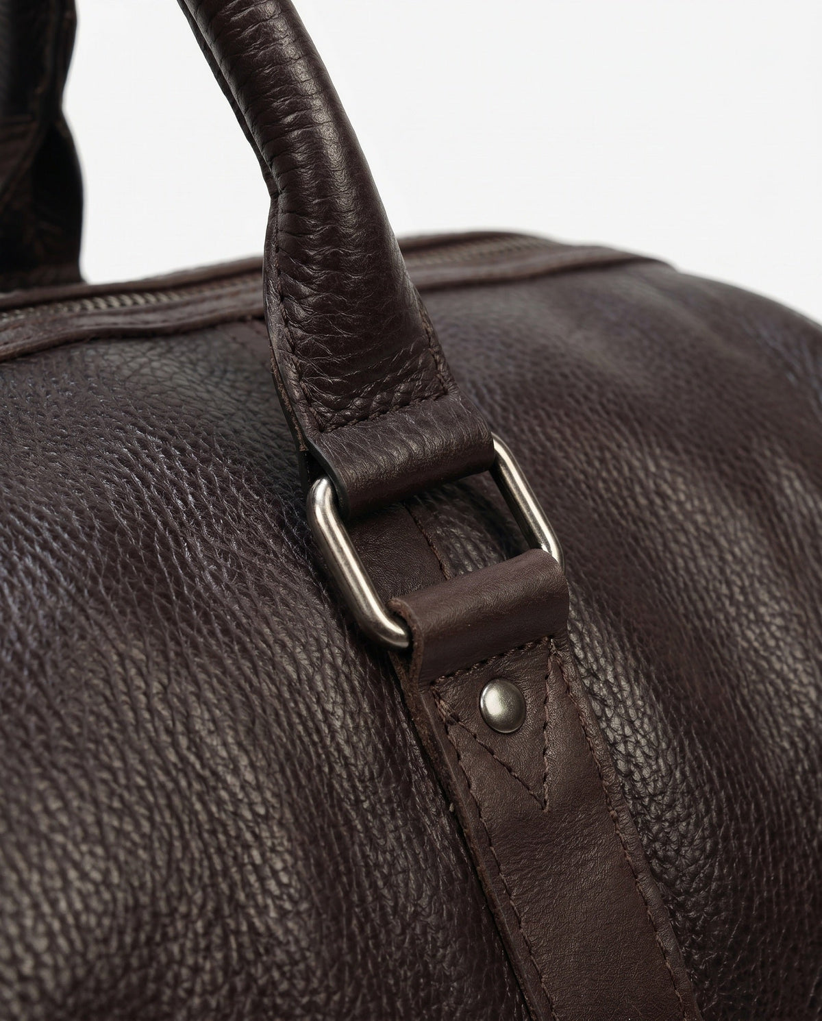 Espresso Pebbled Leather Weekender Duffle Bag – 26L - Beverfield