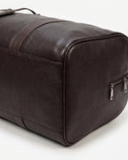 Espresso Pebbled Leather Weekender Duffle Bag – 26L - Beverfield