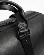 Black Vegan Leather Gym Duffle Bag – 22L - Beverfield