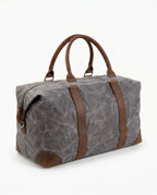 Gray Waxed Canvas Duffle Bag with Shoe Compartment – 30L - Beverfield
