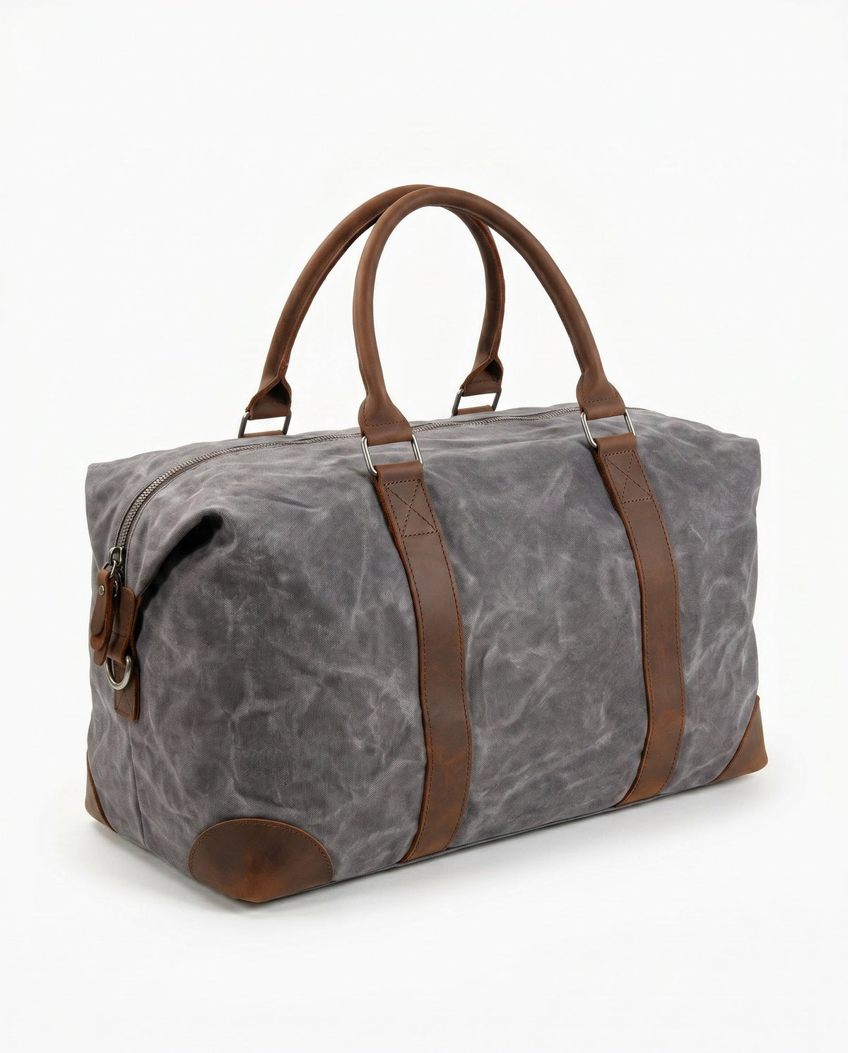 Gray Waxed Canvas Duffle Bag with Shoe Compartment – 30L - Beverfield