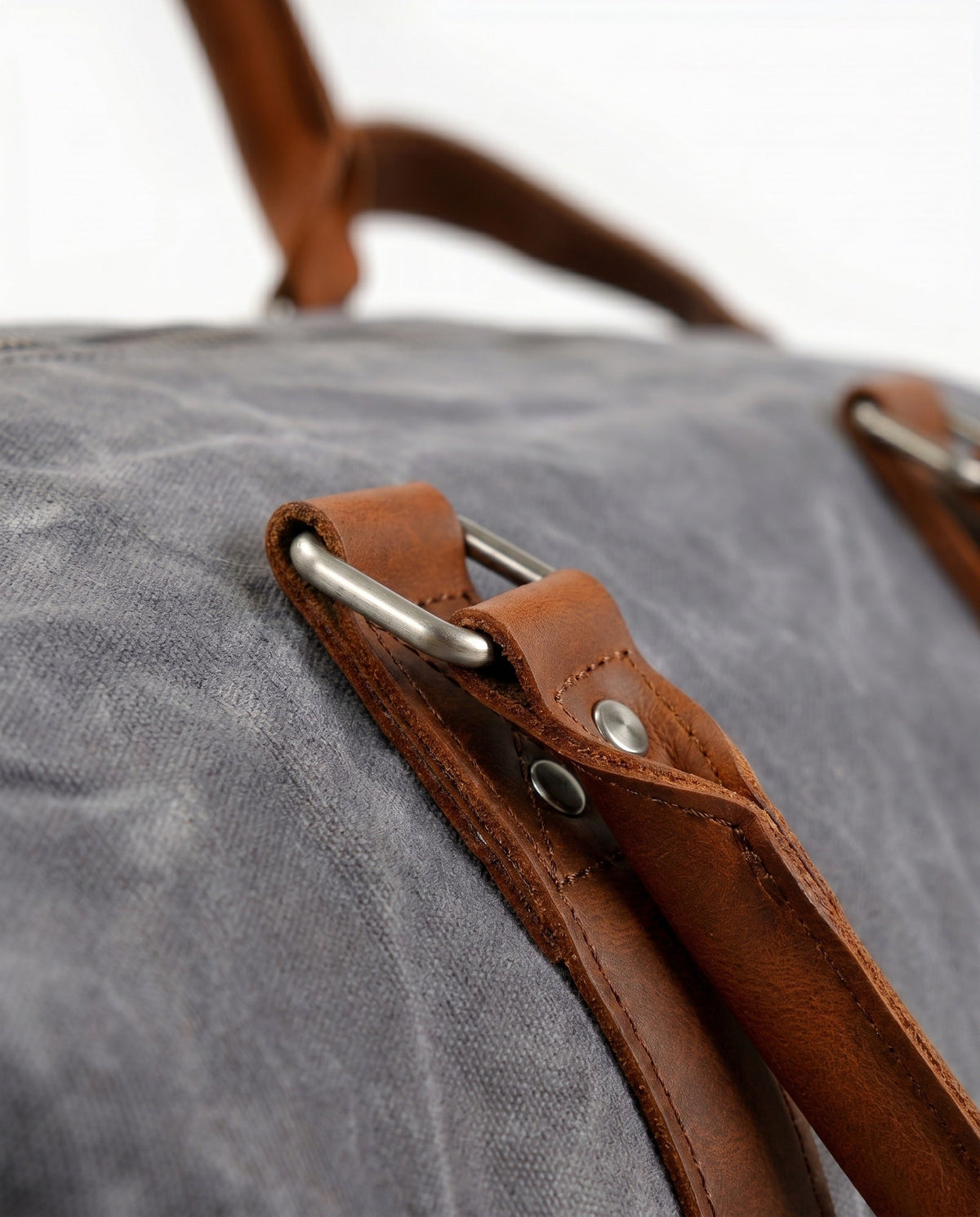 Gray Waxed Canvas Duffle Bag with Shoe Compartment – 30L - Beverfield