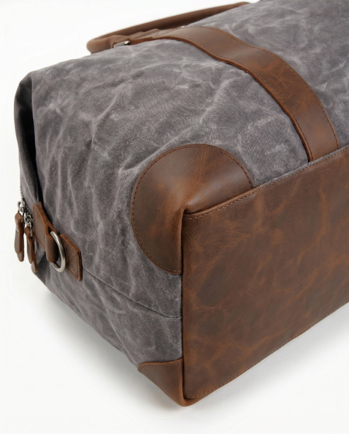 Gray Waxed Canvas Duffle Bag with Shoe Compartment – 30L - Beverfield