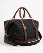 Black Waxed Canvas Weekender Duffle Bag – 36L - Beverfield