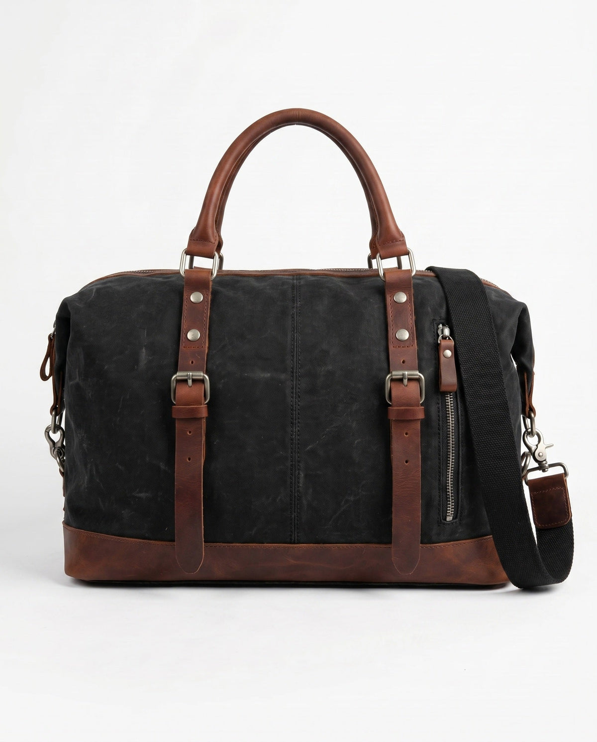 Black Waxed Canvas Weekender Duffle Bag – 36L - Beverfield