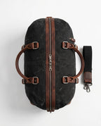 Black Waxed Canvas Weekender Duffle Bag – 36L - Beverfield