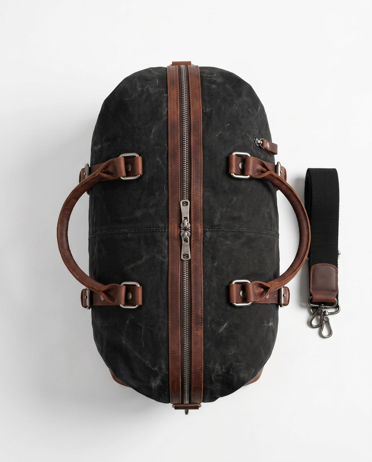 Black Waxed Canvas Weekender Duffle Bag – 36L - Beverfield