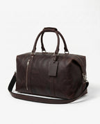 Dark Brown Full-Grain Leather Weekender Duffle Bag – 27L - Beverfield