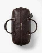 Dark Brown Full-Grain Leather Weekender Duffle Bag – 27L - Beverfield