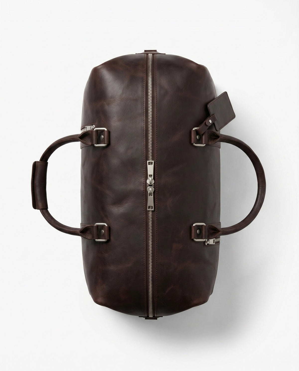 Dark Brown Full-Grain Leather Weekender Duffle Bag – 27L - Beverfield