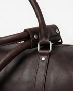 Dark Brown Full-Grain Leather Weekender Duffle Bag – 27L - Beverfield