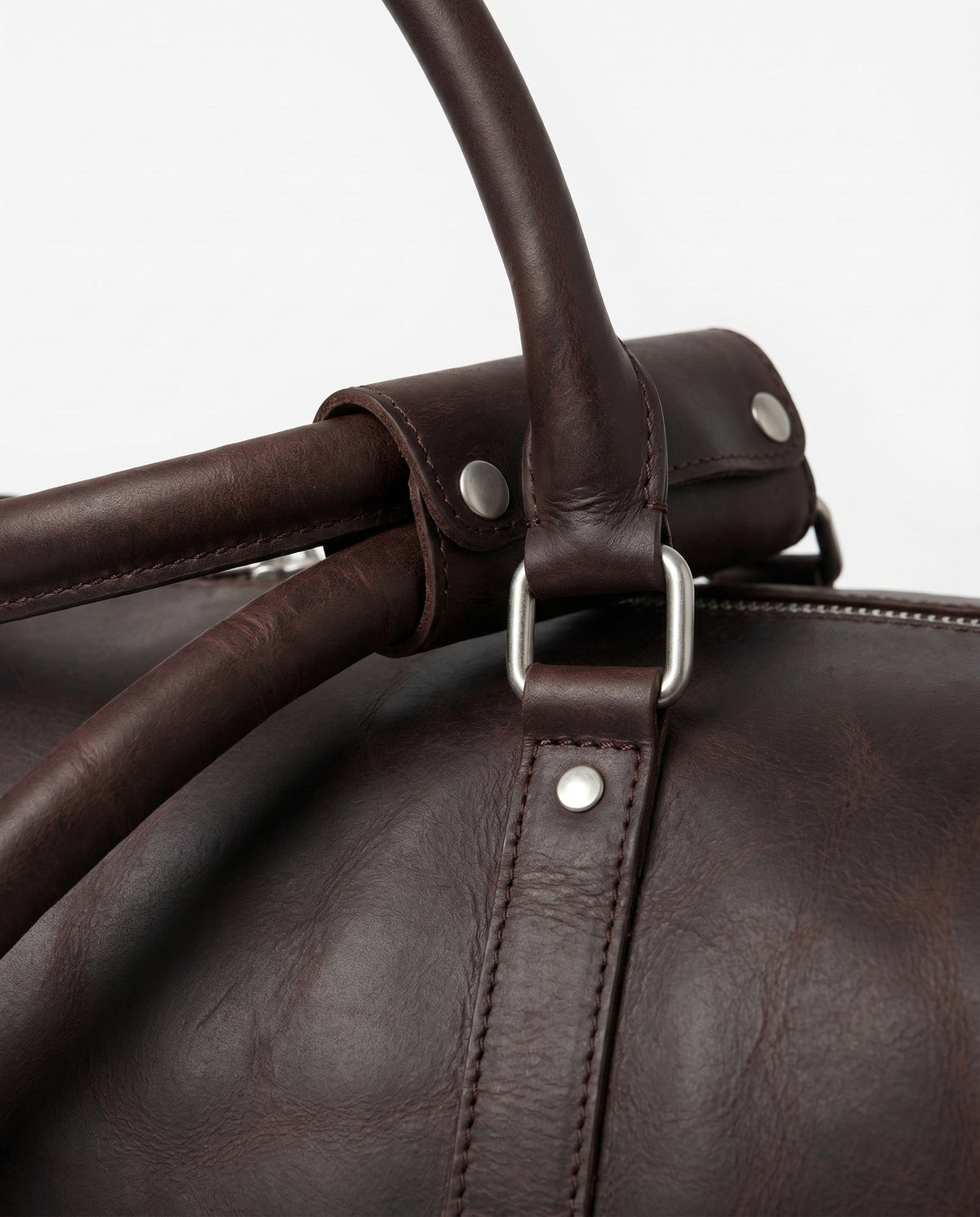 Dark Brown Full-Grain Leather Weekender Duffle Bag – 27L - Beverfield