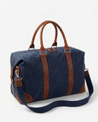 Navy Waxed Canvas Duffle Bag with Shoe Compartment – 30L - Beverfield