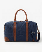 Navy Waxed Canvas Duffle Bag with Shoe Compartment – 30L - Beverfield