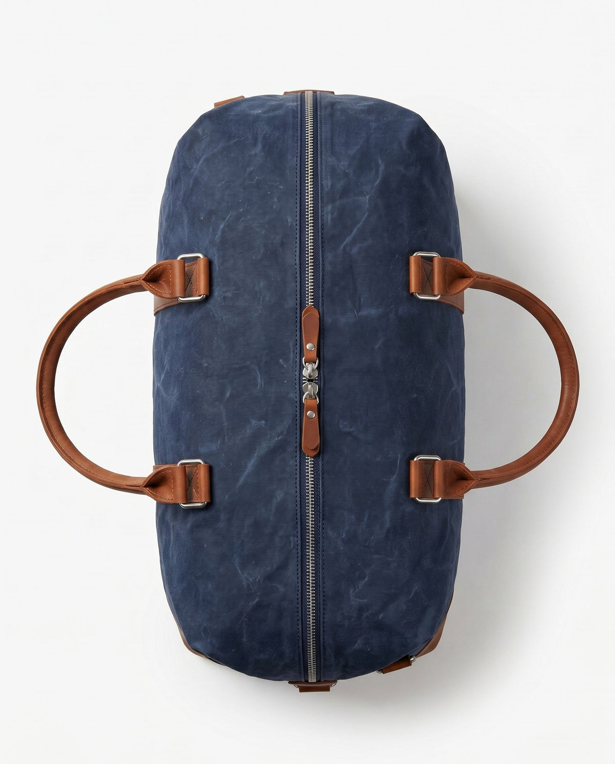 Navy Waxed Canvas Duffle Bag with Shoe Compartment – 30L - Beverfield