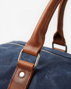 Navy Waxed Canvas Duffle Bag with Shoe Compartment – 30L - Beverfield